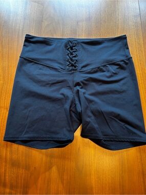 Joy Lab XL Women’s High-Rise Lace-Up Black Bike Shorts